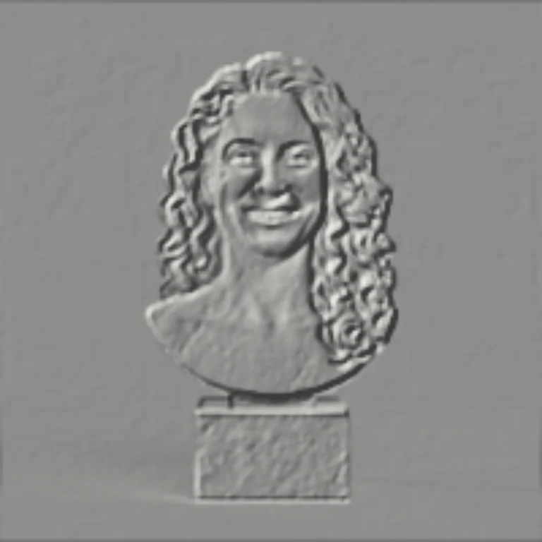 Marble bust relief