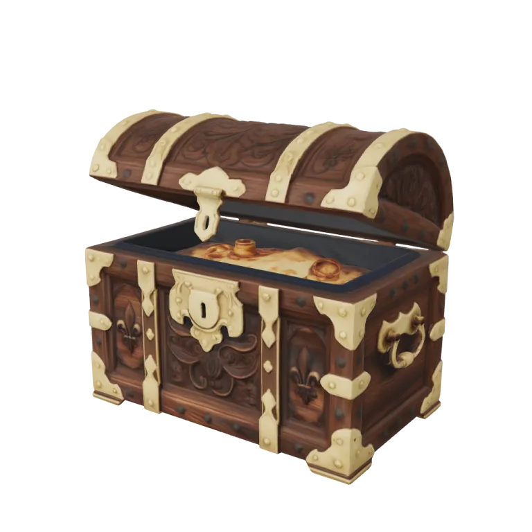 Hunyuan3D 3.1 Rapid 3D model of a treasure chest, generated from one image